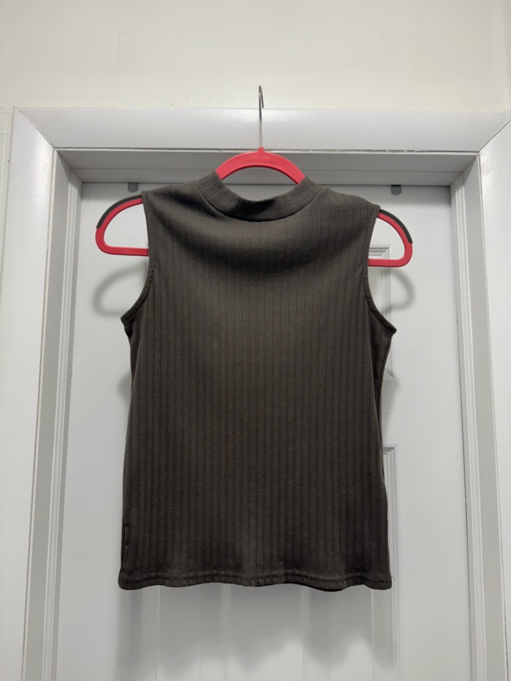 Beams Heart Ribbed Mock Neck Top